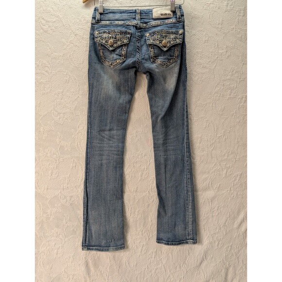 Grace in LA Western Bootcut Jeans Women 25 Embroidered Studded Cowgirl Denim - Picture 2 of 16